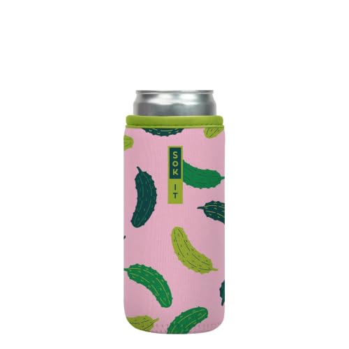 CanSok Sleeve for Beer & Soda Insulated Neoprene Cover (Pickle Me Pink / 12oz Slim Can Sleeve)