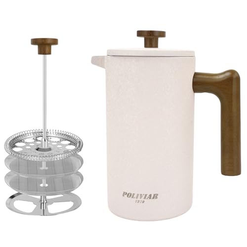 POLIVIAR French Press Coffee Maker (Crack Beige)