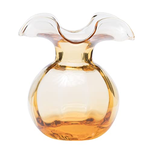 Hibiscus Glass Amber Medium Fluted Vase (Medium / Amber)