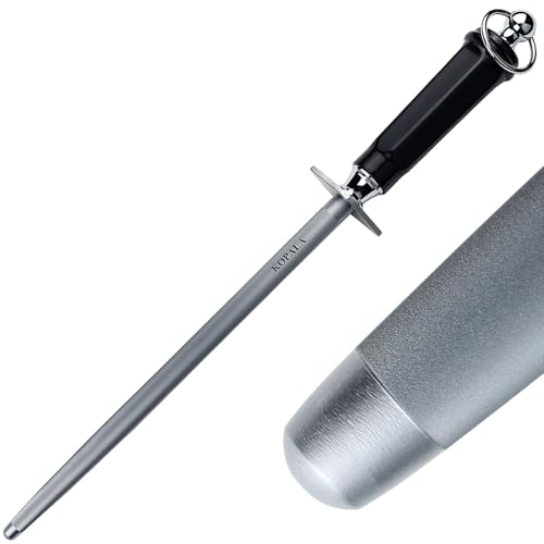 Sharpening Steel Knife Sharpener Rod Round 10 IN Honing Steel for Knife