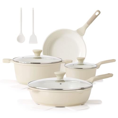 Nonstick Ceramic Cookware Set (Antique White)
