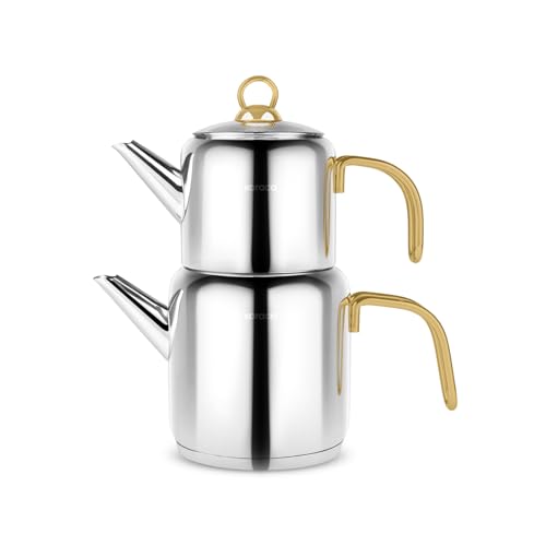 New Mira Turkish Tea Set for Stovetop (Gold)