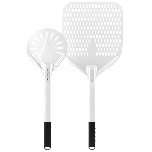 14 Inch + 7 Inch Perforated Pizza Peel Set (2 Count)
