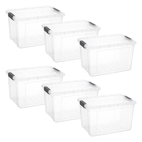 26.5 Quart Clear Plastic Storage Boxes with Lids (26 Quart)