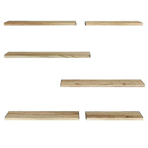 Amada Solid Paulownia Wood Wall Shelves (Wooden / Large)