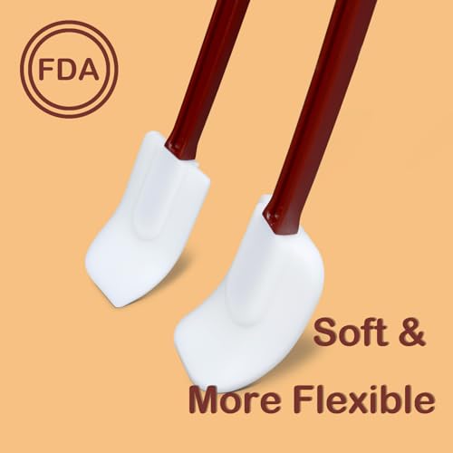 14 INCH Silicone Spatulas Heat Resistant Heavy Duty Rubber Spatulas Commercial Spatulas Set for Kitchen Use Silicone Cooking Utensils Sets of 2 (14 INCH)