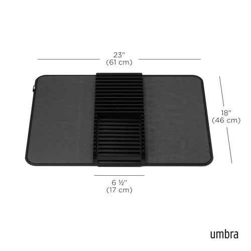 Udry Dish Drying Rack with Mat (24" x 18" / Black)