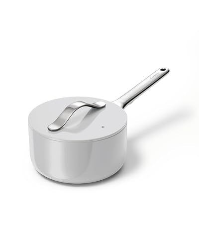 Non Stick 1.75 qt Ceramic Sauce Pan with Lid (Gray / 1.75 Qt)