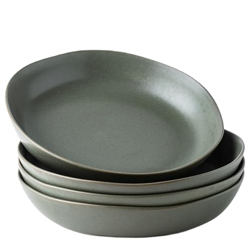 9.75'' Ceramic Large Pasta Bowls (Reactive Glaze / Set of 4)