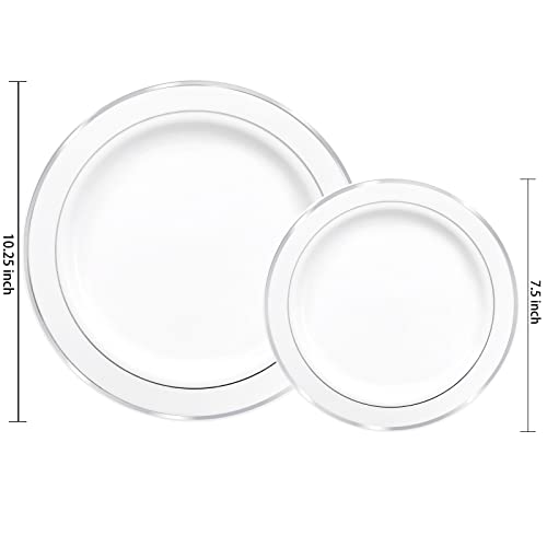60 Pcs Silver Plastic Plates (60 Pieces / Silver)