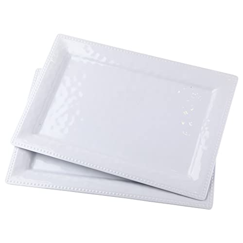 Embossed effectSet of 2 melamine rectangular serving trays (2 Count)
