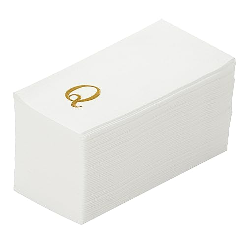 Paper Rectangle Gold Letter Q Linen (Gold / 2000 Count / Q)