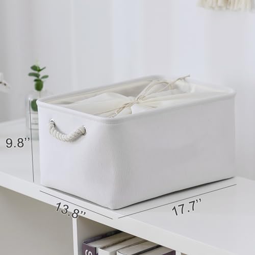 Storage Basket for Gifts Empty (White Color / 3PCS/X Large -17.7Lx13.8Wx9.8H)