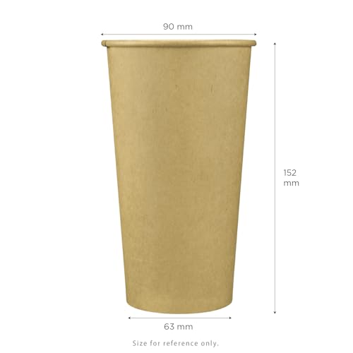 20oz Kraft Paper Coffee Cups [600 ct] Disposable (20 OZ / Kraft)