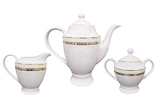 Stylish and Elegant 57 Pieces Bone China Dinnerware Set Service for 8 People (Caramel)