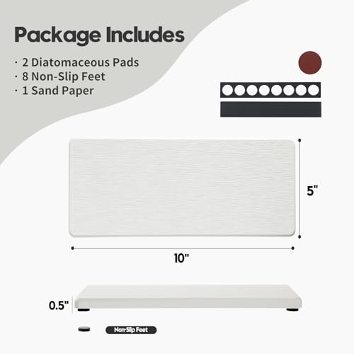 2PCS 10"x 5" Large Bathroom Sink Vanity Trays (2 Pack - Natural White / 10" x 5")