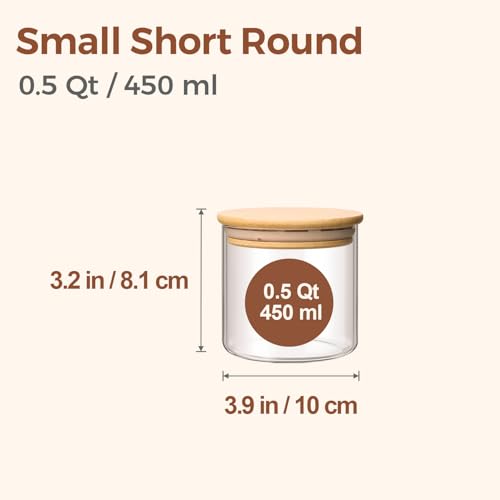 Glass Storage Containers with Lids 0.5 Qt (0.5 Qt x 9)