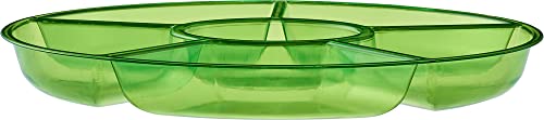 6 Sectional Round Plastic Serving Tray (Green)