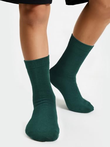 Unisex Kids Boys Girls Soft Cotton School Socks 4 (Small / Hunter Green)