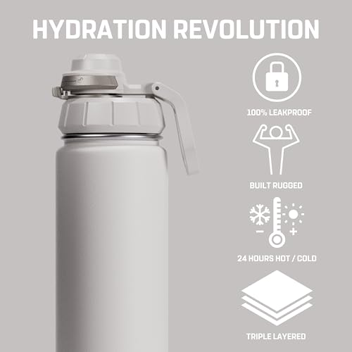 Vessence 24 Oz Stainless Steel Tea Infuser Bottle for Loose Leaf Tea (Siberia White / 24 Oz)