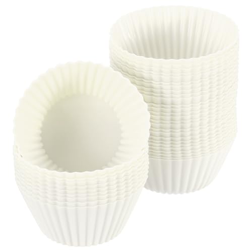 36Pcs Silicone Cupcake Liners (White / 2.8")
