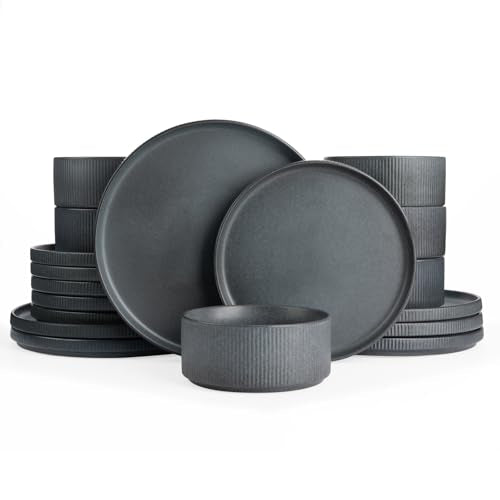 Star Plates and Bowls Sets (Matte Dark Charcoal)