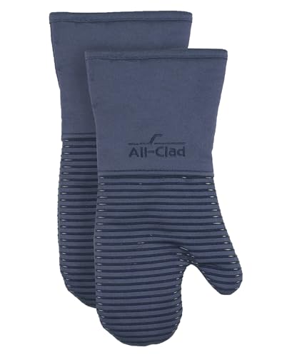 Premium Silicone Oven Mitts (Indigo / 2 Pack)