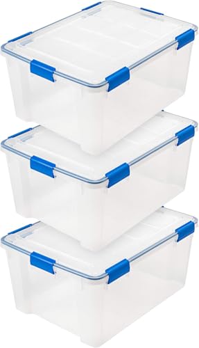 3 Pack 60 Qt Storage Bins with Gasket Lids (60 Qt. - 3 Pack)