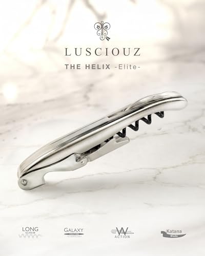 Zero Resistance THE HELIX Elite Corkscrew Silent Wine Bottle Opener Waiters Corkscrew Wine Key (6 Coil_Silver)