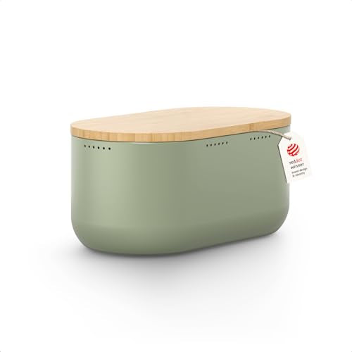 Stainless Steel Bread Box with Cutting Board (Sage Green)