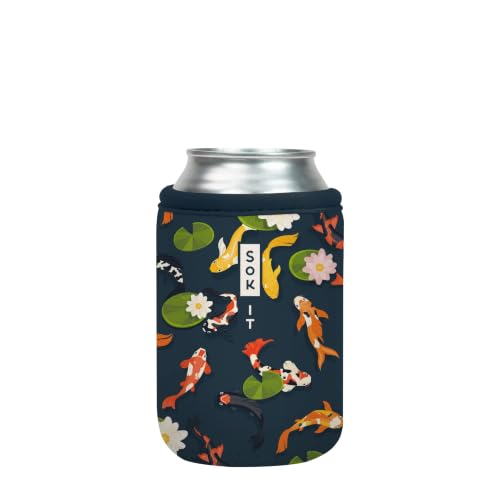 CanSok Sleeve for Beer & Soda Insulated Neoprene Cover (Koi Garden / 12oz Can Sleeve)