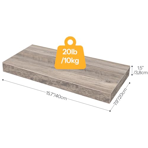 Floating Shelves for Wall (Greige / 15.7 Inches)