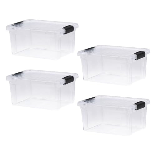 6.6 Quart Clear Plastic Storage Boxes with Lids (6.6 Quarts)