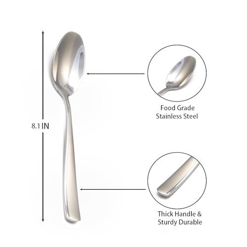 8 Piece Spoons Set (Silver / 8.1 Inch)