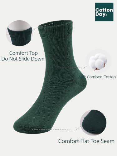 Unisex Kids Boys Girls Soft Cotton School Socks 8 (Large / Hunter Green)
