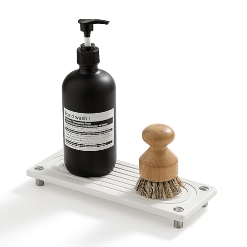 Water Absorbing Stone Sink Caddy (10"x 4" - White)
