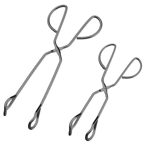 10" 13" Stainless Steel Kitchen Scissor Tongs (Black / 10 Inch & 13 Inch Set of 2)