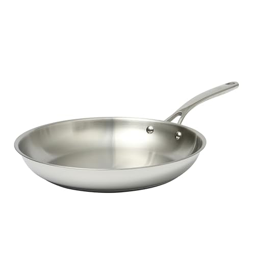 Castelle Large 12" Stainless Steel Frying Pan Non Toxic Fry Pan Skillet (Stainless Steel / 12" Frying Pan)