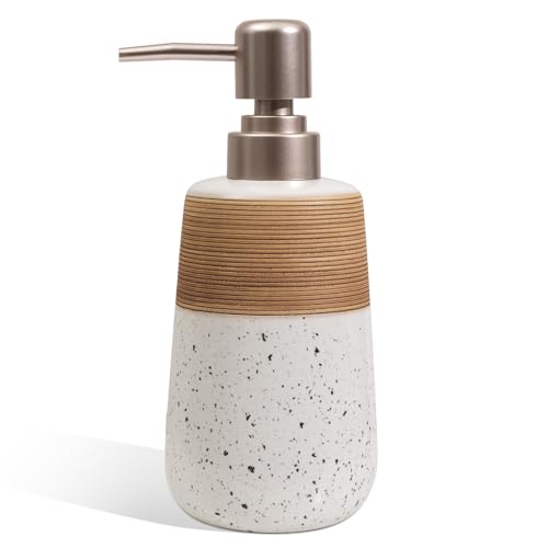 Ceramic Hand Soap Dispenser (1 x 15 Oz White Soap Dispenser)