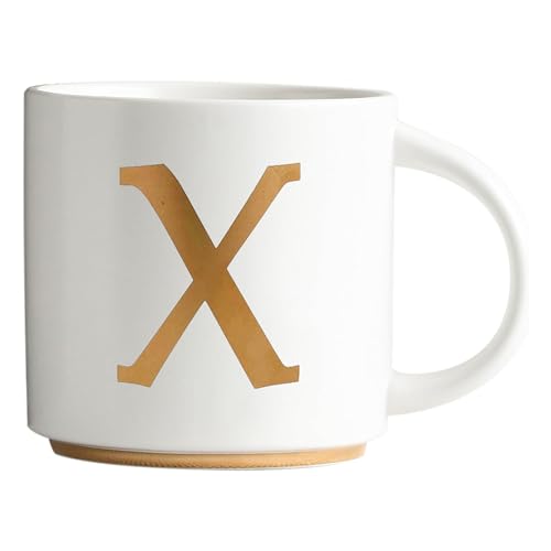 Monogram Ceramic Mugs (gold-X)