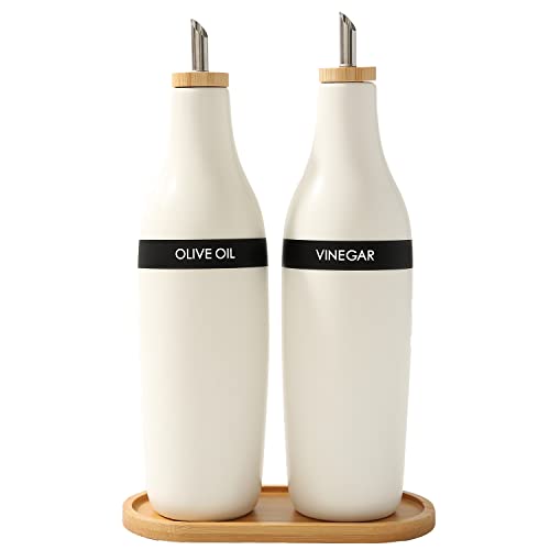 Olive Oil and Vinegar Dispenser Set (White&Tary)