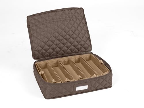 Flatware Storage Case with Removable Trays (Bronze Quilted Polyester / 15.5 x 11.5 x 3.5)