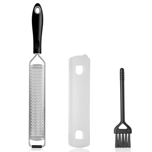 Lemon Zester and Cheese Grater with Protective Cover and Cleaning Brush