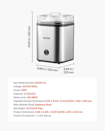 Ice Cream Maker (2.11 Qt (2L))