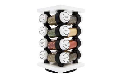 16 Jar Rotating White Spice Rack