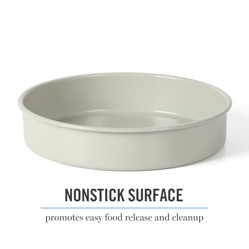 Gallen 8 Inch Round Nonstick Carbon Steel Cake and Bake Pan (Cool Gray)