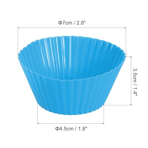 36Pcs Silicone Cupcake Liners (Blue / 3.5cm/1.4inch)