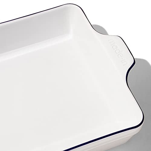 Cookware Square Baking Dish (Porcelain w/ Navy Rim)
