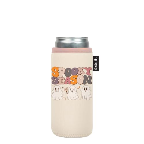CanSok Sleeve for Beer & Soda Insulated Neoprene Cover (Spooky Season / 12oz Slim Can Sleeve)