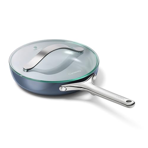 Non Stick Ceramic Mini Fry Pan with Glass Lid (1x 8 IN / Navy)